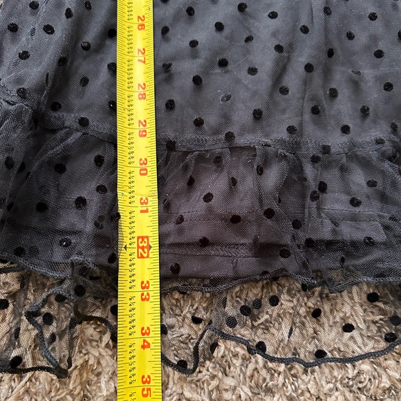 ASOS Parisian V-Neck Ruffle Trim Spot Mesh Mini Dress - Picture 8 of 12